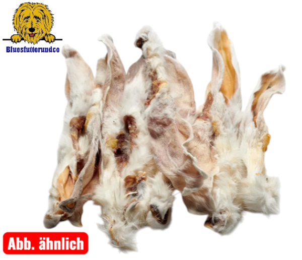 Kaninchen-Ohren mit Fell 200gr, 500Gr oder 1Kg